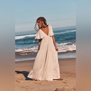 Free People La La Maxi Dress Salt - Medium